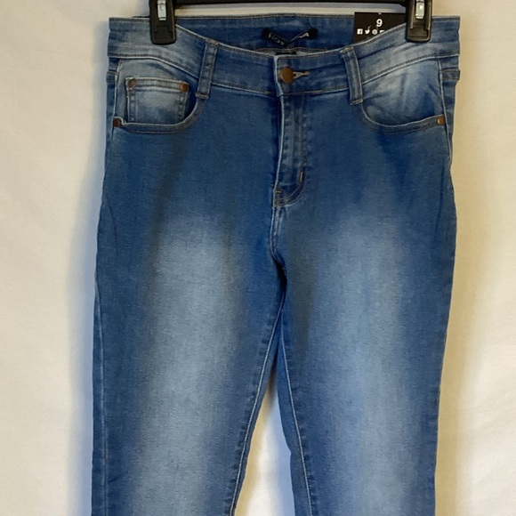 Fashion Nova Women's Blue All The Booty Ripped Skinny Jeans Size 9 - Picture 2 of 12